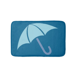 Pop Art Umbrella Blue Bath Mat