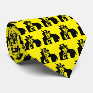 Pop Art Uncle Sam Bold Yellow Tie