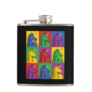 Pop Art Unicorn Hip Flask