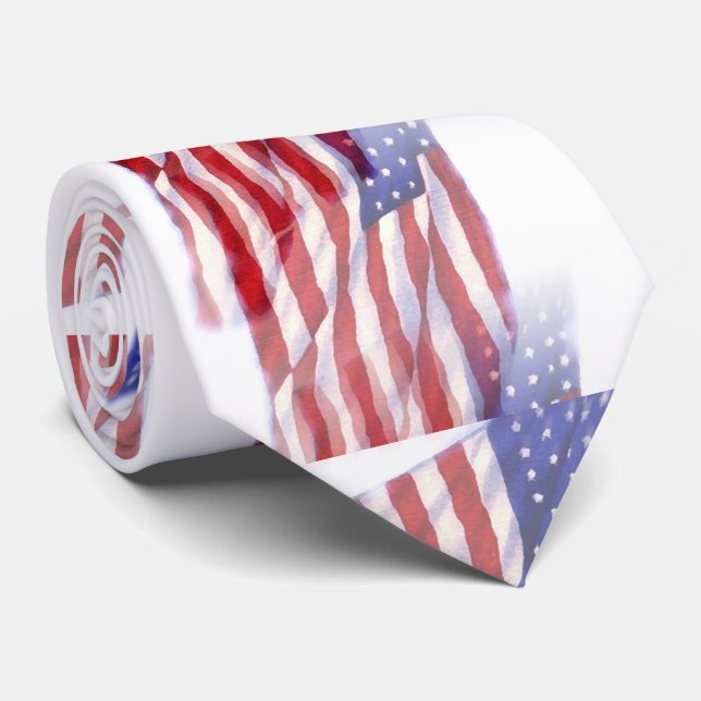Pop Art US American Flag Tie (Rolled)