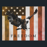 Pop Art US Flag Freedom Eagle Landing Faux Canvas Print<br><div class="desc">Freedom & Courage Motivational Eagles Images - Fearless Bald Eagles - Bald American Eagle Pictures - Fearsome Patriotic Eagle Heads,  Flying Eagles,  Landing Eagle</div>