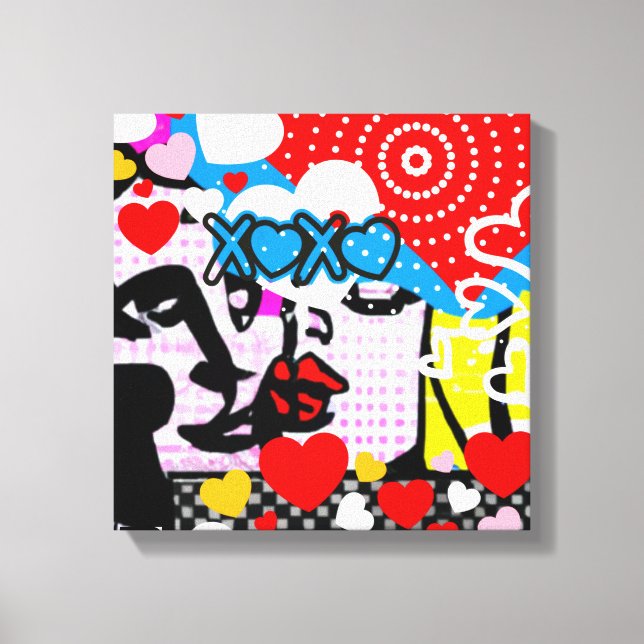 Pop Art Valentine Canvas Print (Front)