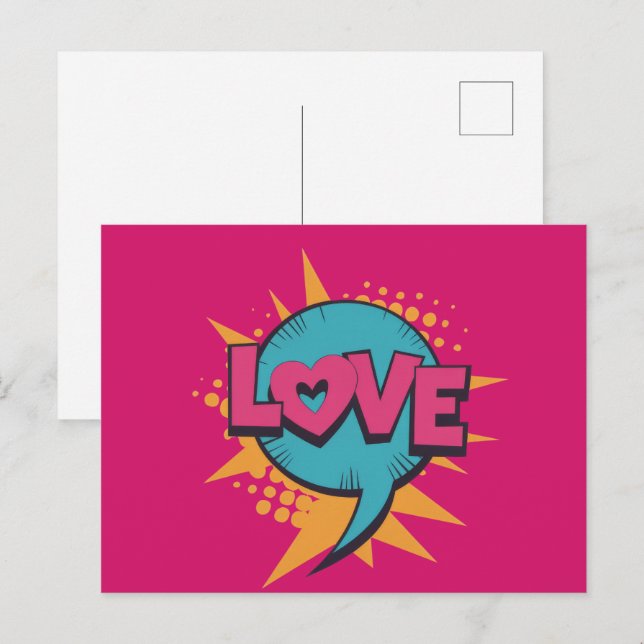 Pop Art Valentines Day Postcard (Front/Back)