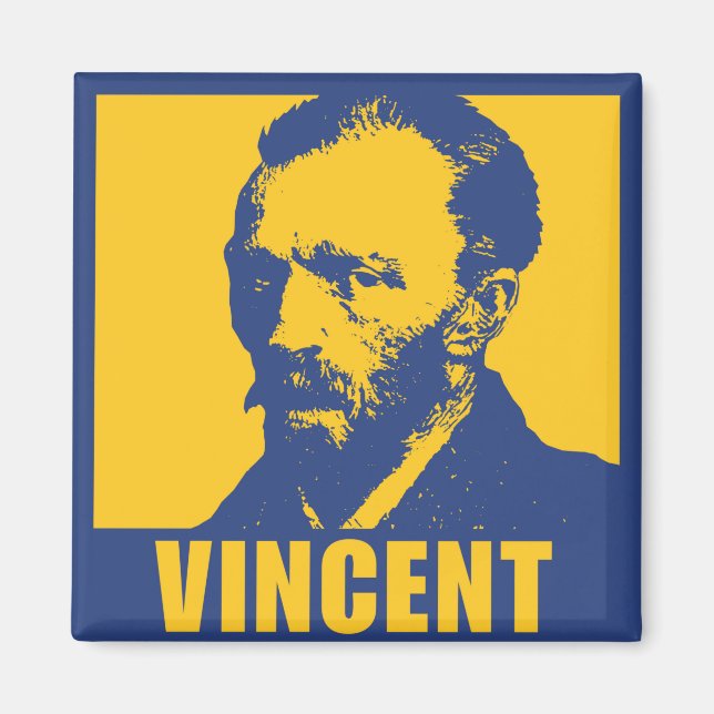 Pop Art Van Gogh | Magnet Carré de 2 pouces (Devant)