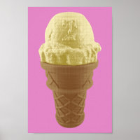 Pop Art Vanilla Ice Cream Cone