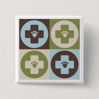 Pop Art Veterinary Medicine 2 Inch Square Button