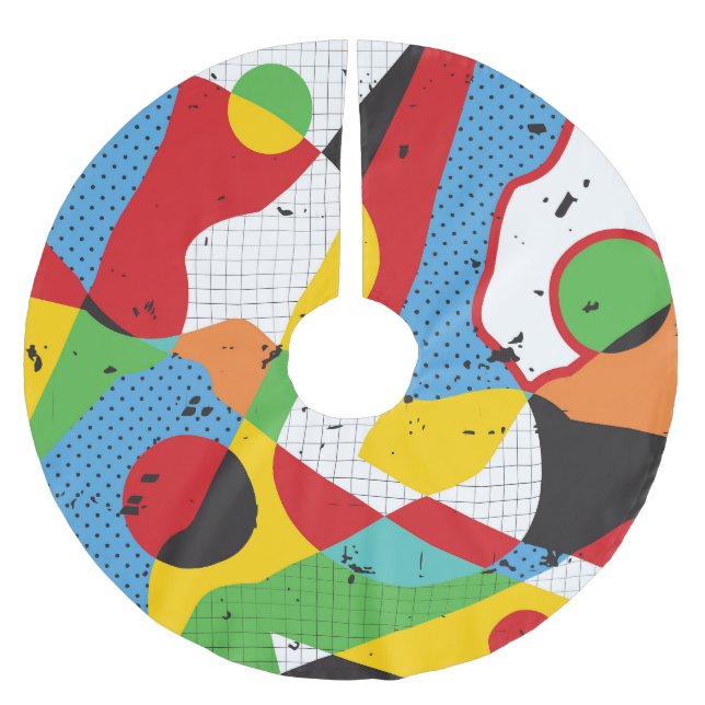 Pop Art, Vibrant Minimalism. Brushed Polyester Tree Skirt (Front)