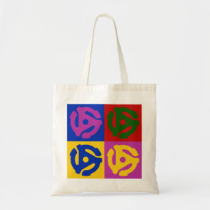 Pop Art Vinyl Record 45 RPM Insert Tote Bag