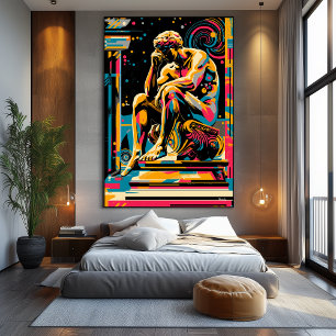 Pop Art Vision of The Thinker Canvas Print