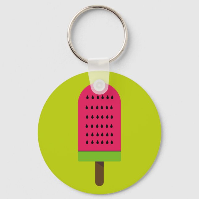 Pop Art watermelon cute fruit popsicle Keychain (Front)