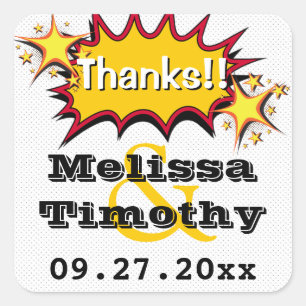 Pop Art Wedding Favoriser Sticker