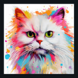 Pop Art White Persian Poster<br><div class="desc">A collection of abstract,  pop art cats</div>