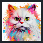 Pop Art White Persian Poster<br><div class="desc">A collection of abstract,  pop art cats</div>