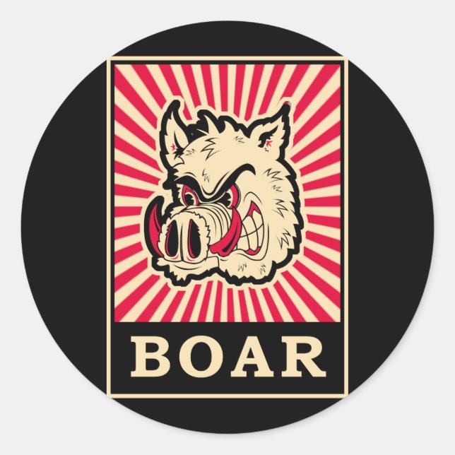 Pop Art Wild Boar Classic Round Sticker (Front)