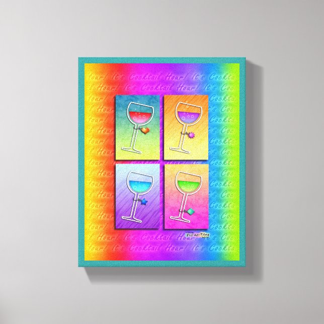 Pop Art Wine Gallery Wrapped Canvas (Front)