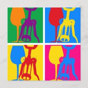 Pop Art Wine Invitation