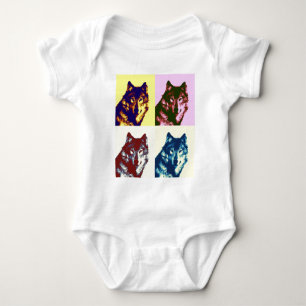 Pop Art Wolf Baby Bodysuit