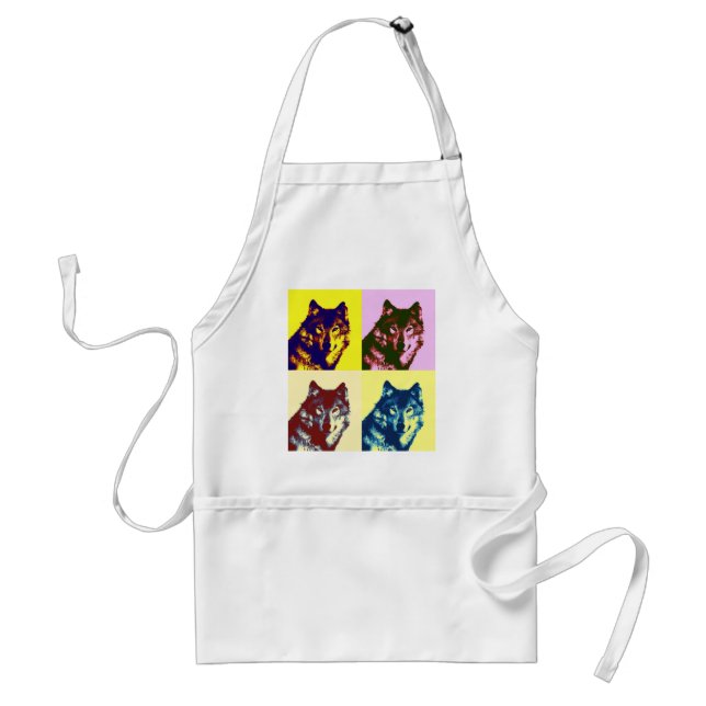 Pop Art Wolf Standard Apron (Front)