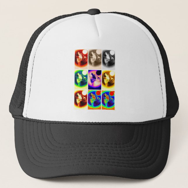 Pop Art Wolf Trucker Hat (Front)