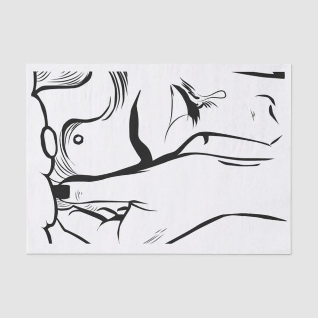 Pop Art Woman Crying Tissue Paper (Front)