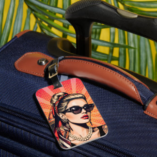Pop Art Woman - Retro Chic Luggage Tag