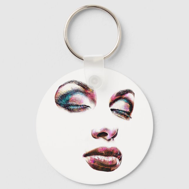  Pop Art Womans Face Makeup beauty Abstract art  Keychain (Front)