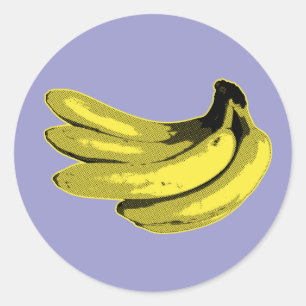 Pop Art Yellow Banana Graphic Classic Round Sticker