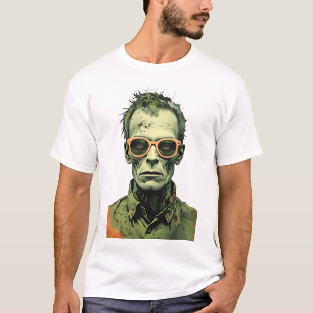 Pop Art Zombie Portrait T-Shirt (Front)