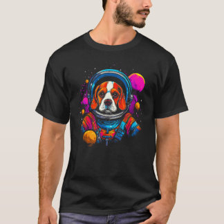 Pop Artist Beagle Dog Planet Space T-Shirt