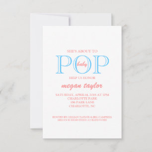 Pop Baby Shower Invite whitepiblu