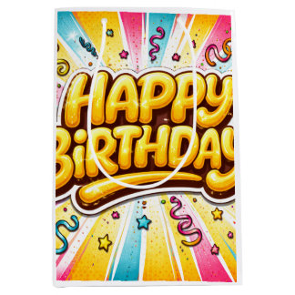 Pop Birthday — Bubble Letter Celebration🎉 Medium Gift Bag