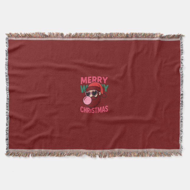 Pop Bubble Retro Christmas Throw Blanket (Front)