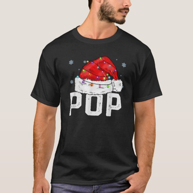 POP Claus Funny Xmas Family Matching Grandpa Chris T-Shirt (Front)