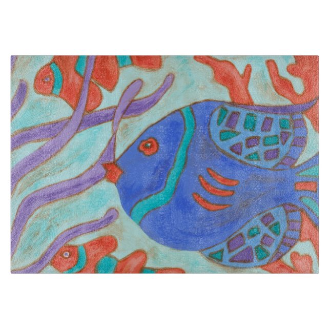 Pop-Coloured Fish Cutting Board (Front)