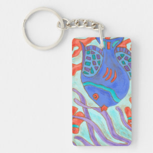 Pop-Coloured Fish Keychain