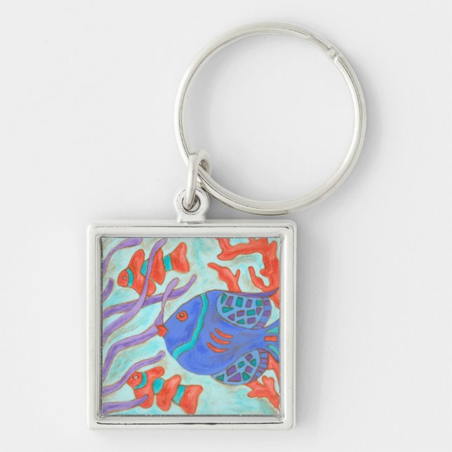 Pop-Coloured Fish Keychain (Front)