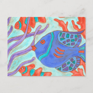 Pop-Coloured Fish Postcard