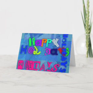 Pop Colourful Happy Holidays Greeting Card