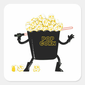 Pop Corn Square Sticker