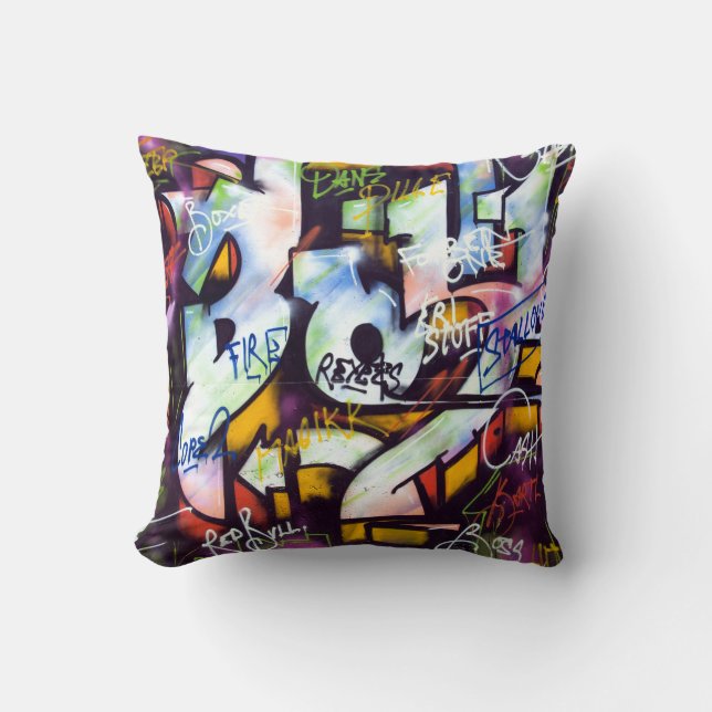Pop Culture Graffiti Urban Street Art Throw Pillow (Front)