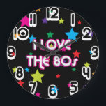Pop Culture Retro I love the 80s Large Clock<br><div class="desc">This is an awesome gift for anyone who loves pop culture from the 70s and 80s.</div>