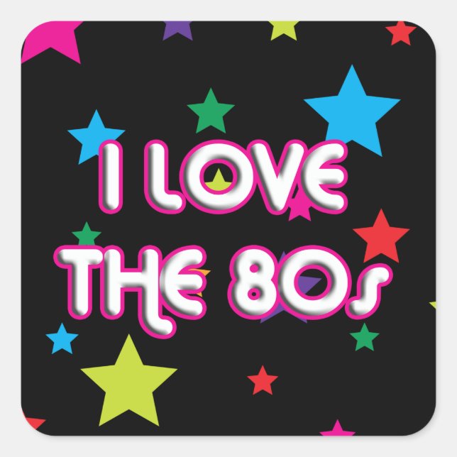 Pop Culture Retro I love the 80s Square Sticker (Front)