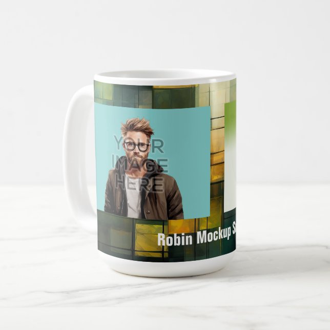 Pop Culture Signable Add Photo Personalized Custom Coffee Mug (Front Left)