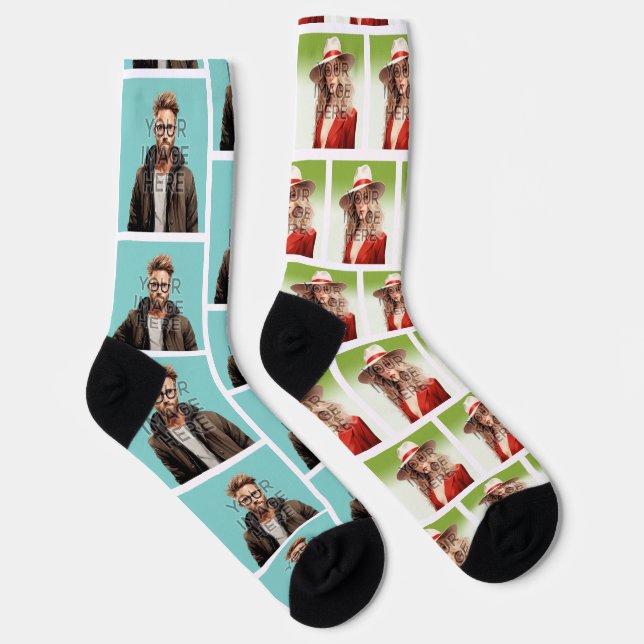 Pop Culture Signable Add Photo Personalized Custom Socks (Right)
