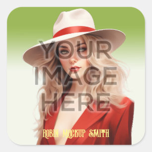 Pop Culture Signable Add Photo Personalized Custom Square Sticker