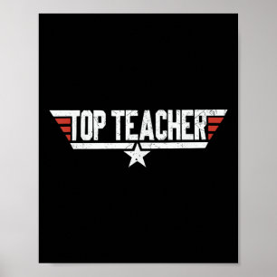 Pop Culture Top Teacher Appreciation Super Teacher Poster