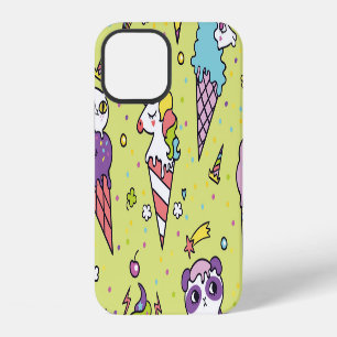 Pop Cute Ice Cream: Animal Pattern iPhone 12 Case