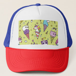 Pop Cute Ice Cream: Animal Pattern Trucker Hat