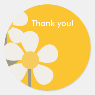 POP DAISY Yellow  Customizable Favour Sticker