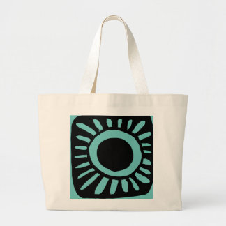 Pop design in blue green large tote bag